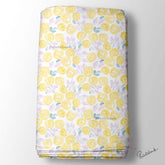 Yellow Floral Digital Printed Fabric Material